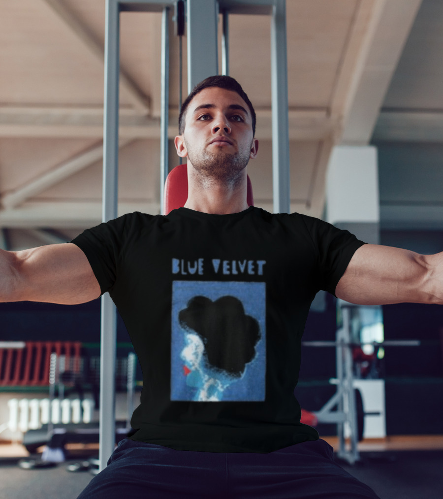 Blue Velvet Afro Silhouette Red Lips T-Shirt