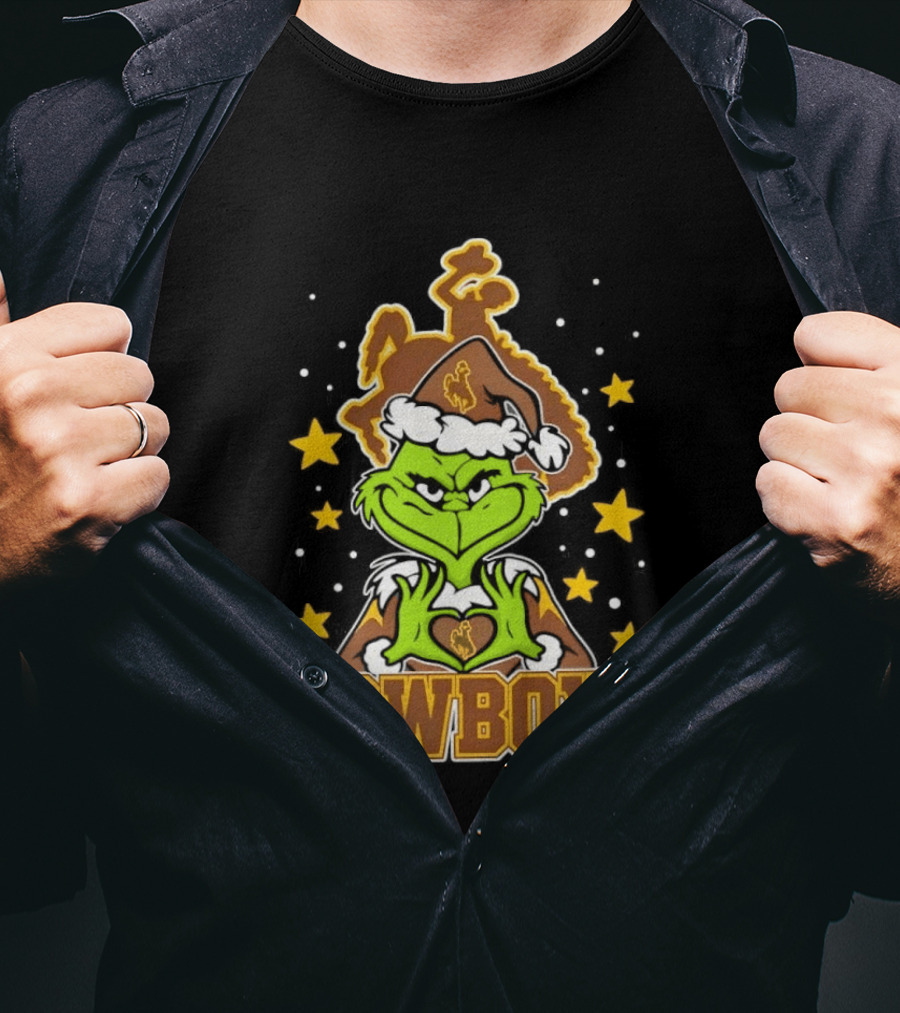Grinch Cowboys Christmas Wyoming College Football T-Shirt
