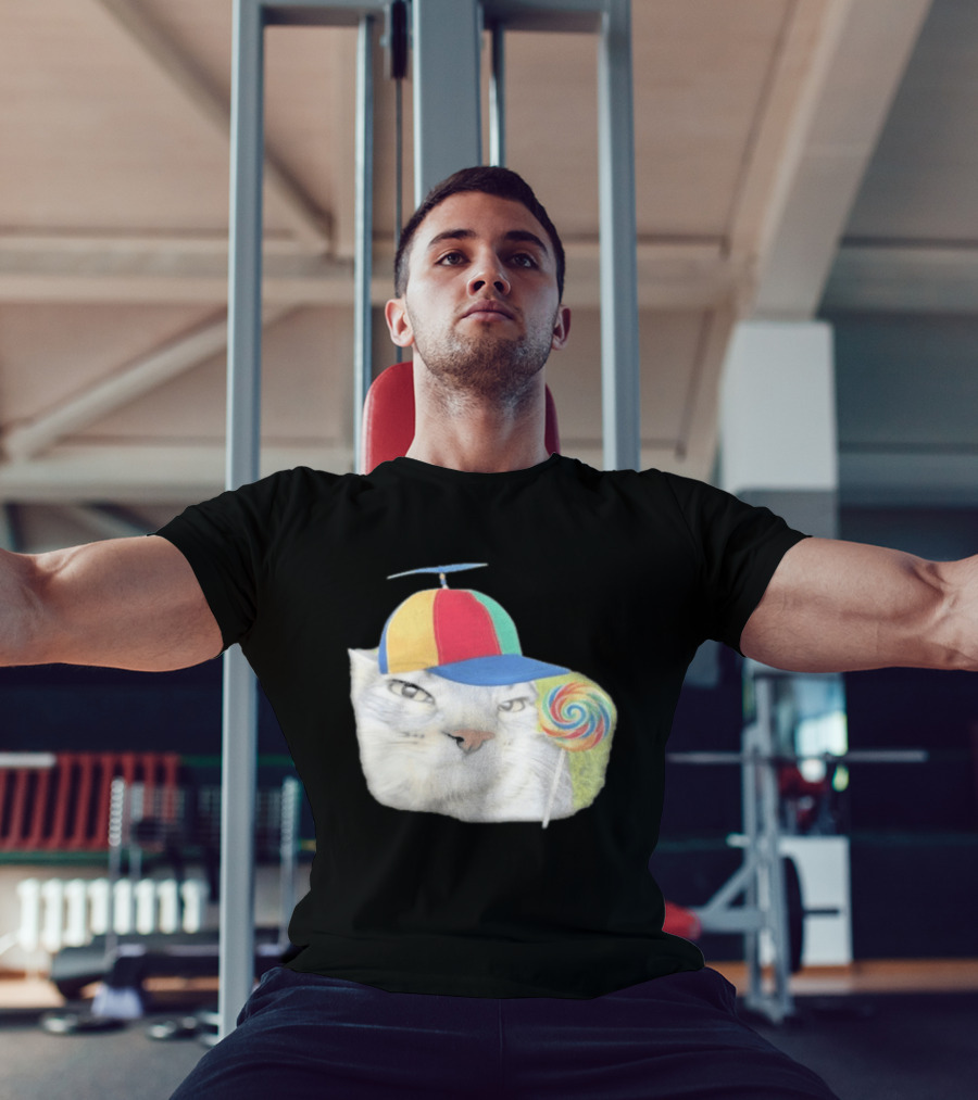 Silly Kitty Cat Candy Rainbow Cap Lollipop T-Shirt