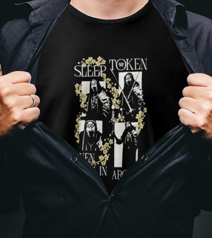 Sleep Token Even In Arcadia Vessel Collage Floral Yellow White T-Shirt