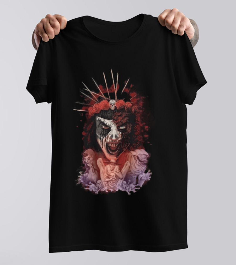 Universal Halloween Horror Nights 2026 Masked Horror Queen And Ghoulish Figures T-Shirt