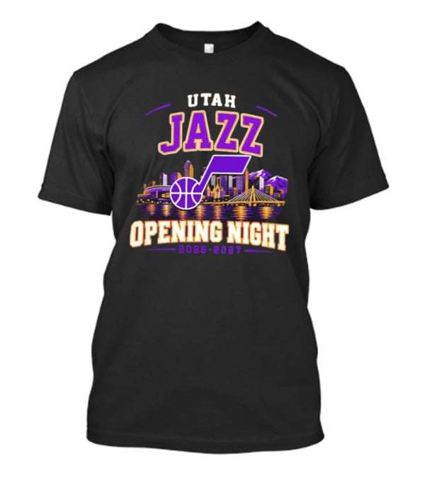 Utah Jazz NBA Opening Night 2026 2027 Skyline T-Shirt