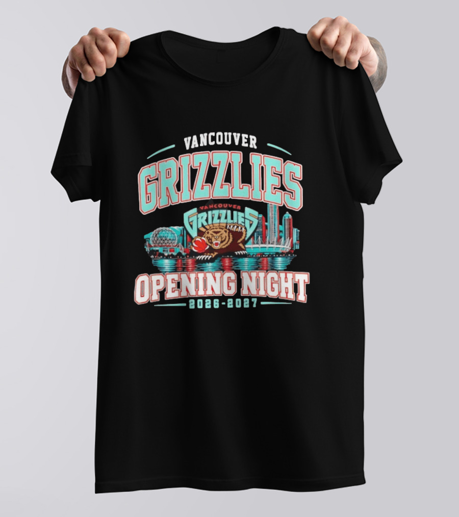 Vancouver Grizzlies Opening Night 2026 2027 City Skyline T-Shirt