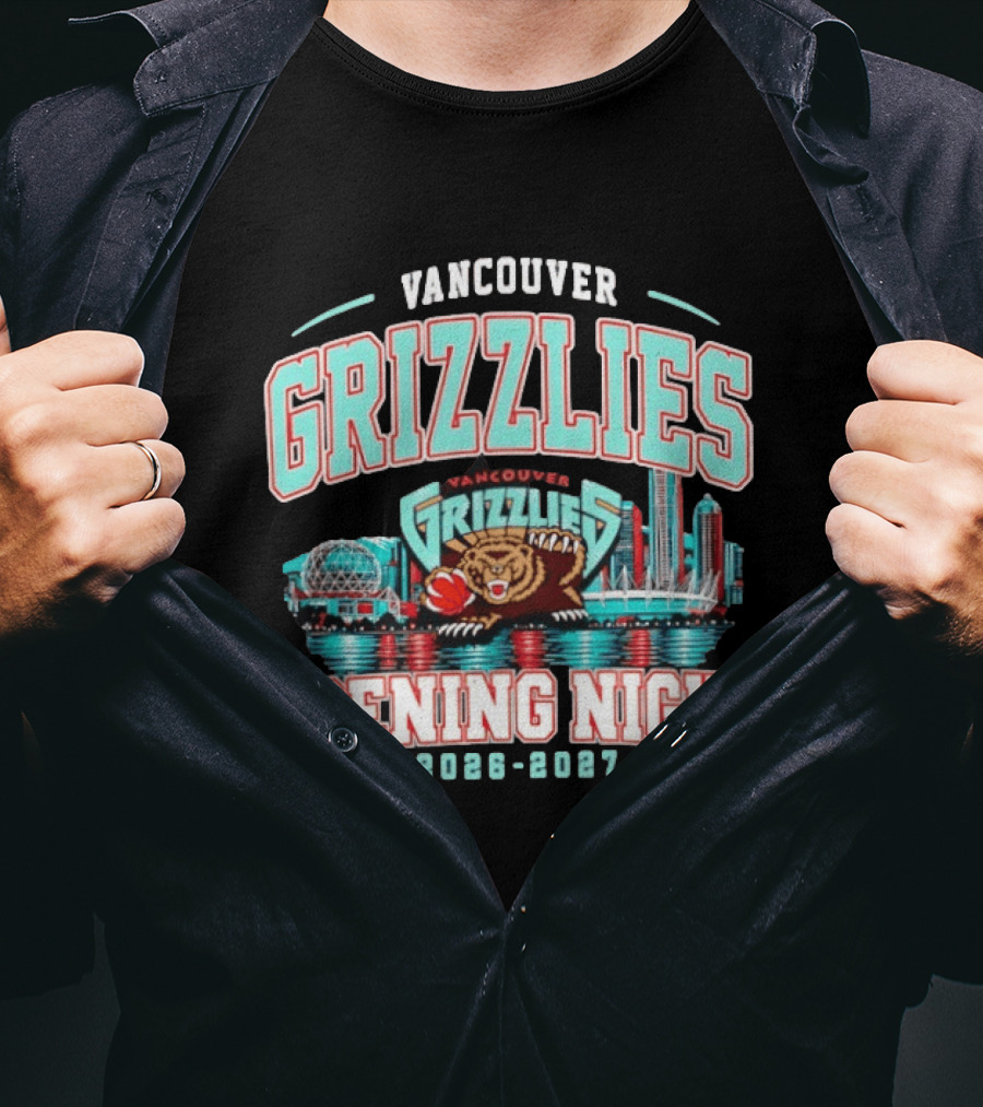 Vancouver Grizzlies Opening Night 2026 2027 City Skyline T-Shirt