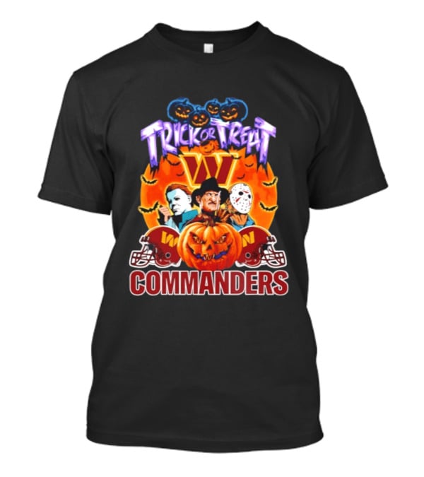 Washington Commanders Trick Or Treat Halloween 2026 Horror Characters T-Shirt