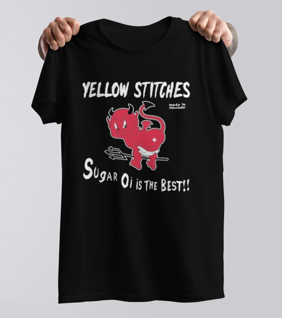 Yellow Stitches Sugar Oi Is The Best Devil T-Shirt