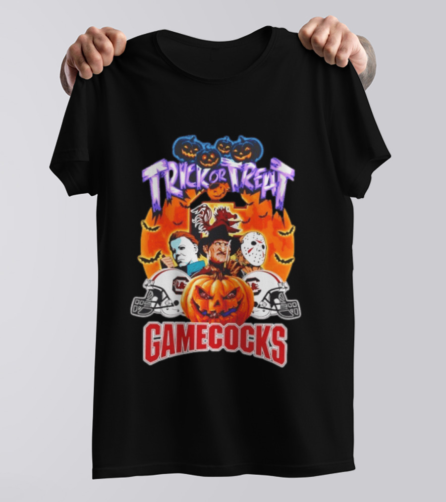 South Carolina Gamecocks Halloween 2026 Horror Characters Trick Or Treat T-Shirt