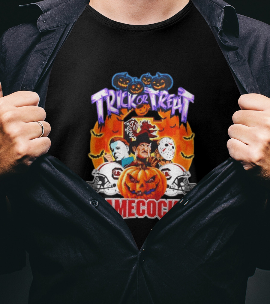 South Carolina Gamecocks Halloween 2026 Horror Characters Trick Or Treat T-Shirt