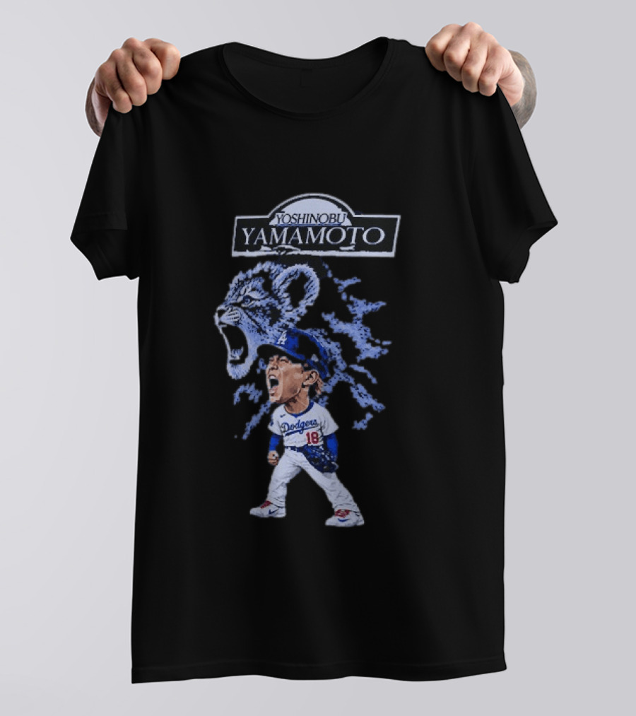 Yoshinobu Yamamoto Baby Lion Los Angeles Dodgers Number 18 T-Shirt