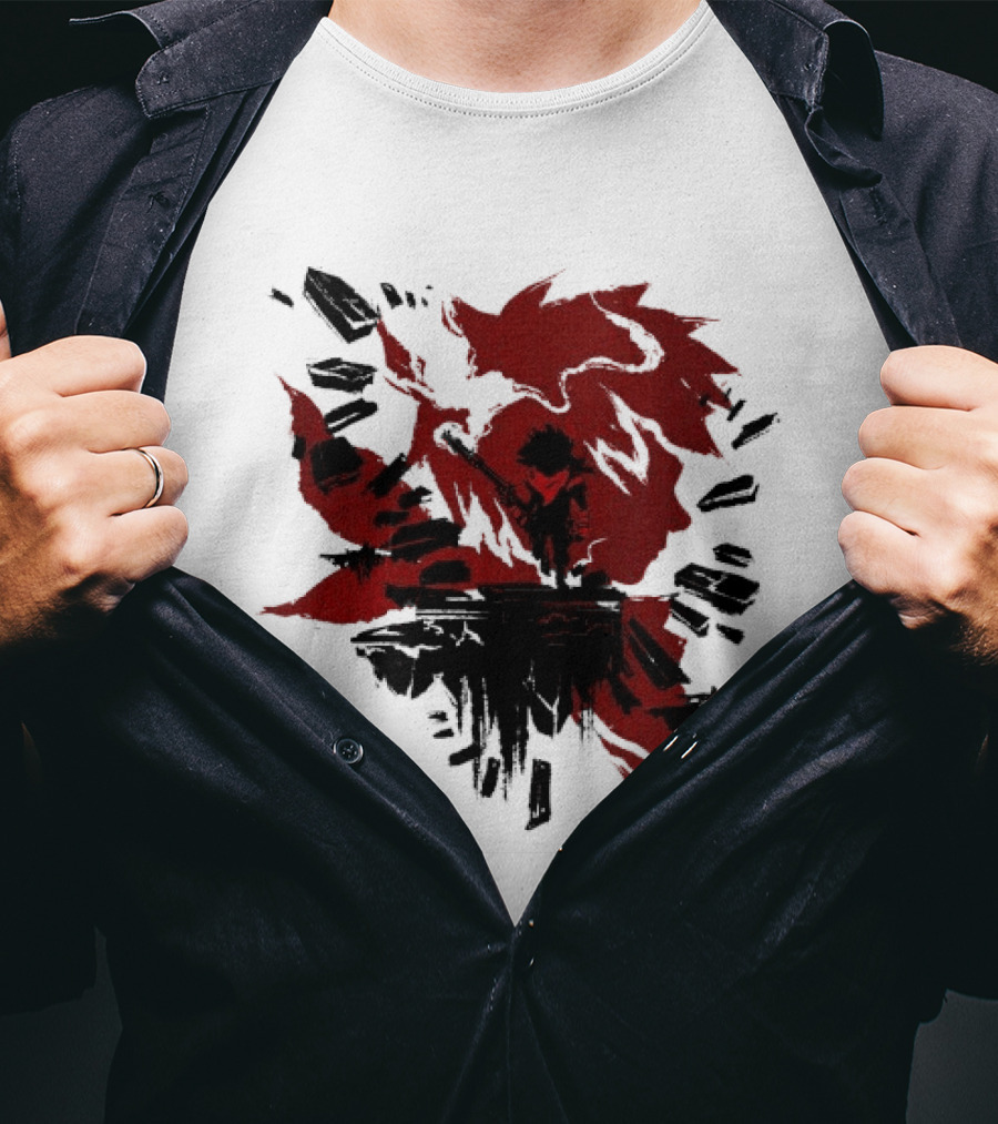 Bastion The Kid Red Silhouette Gaming T-Shirt