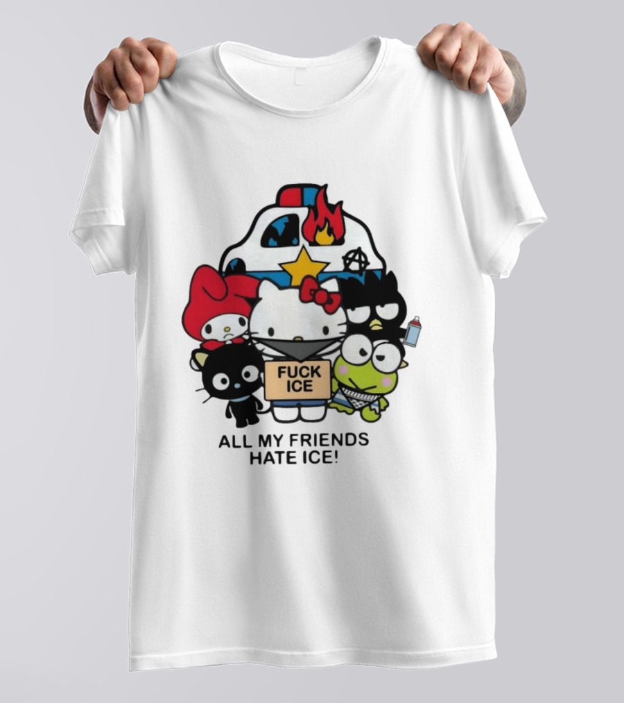 Hello Kitty Fuck Ice All My Friends Hate Ice T-Shirt