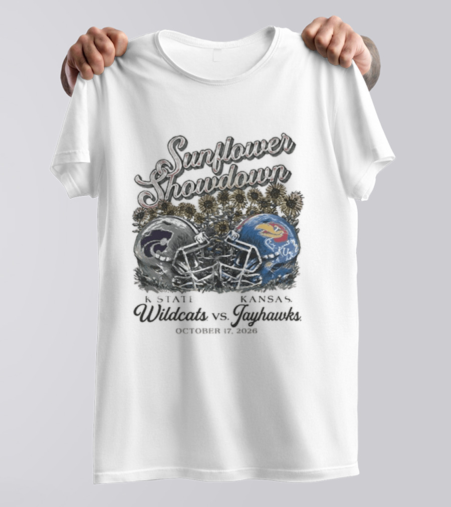 Sunflower Showdown K State Wildcats Vs Kansas Jayhawks October 17 2026 T-Shirt