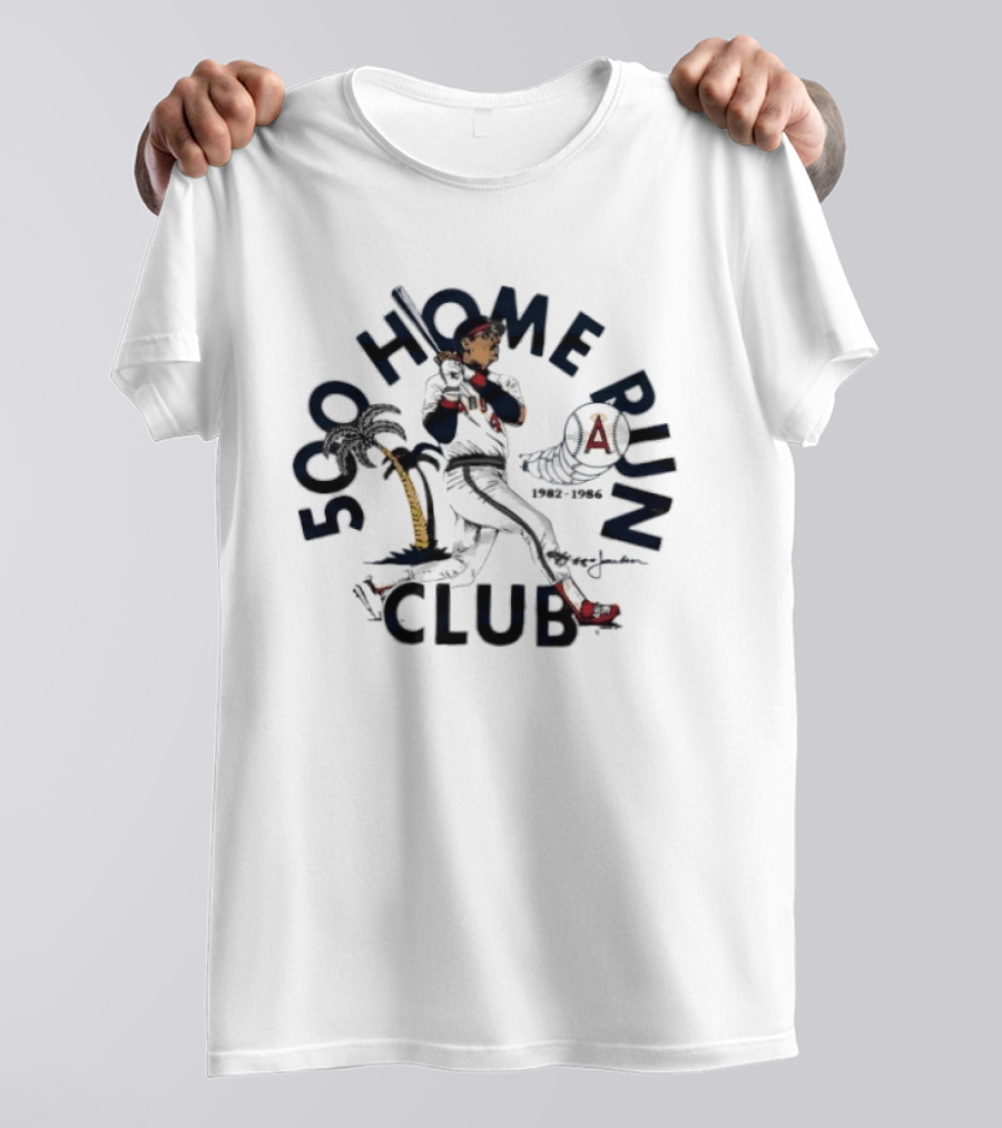 Los Angeles Angels Reggie Jackson 500 Home Run Club California 1982 T-Shirt