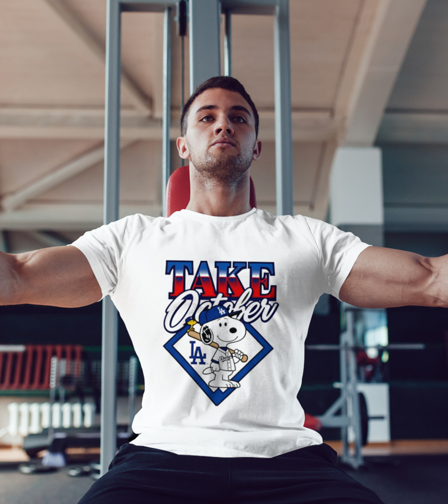 Los Angeles Dodgers Take October Snoopy Baseball Collaboration T-Shirt