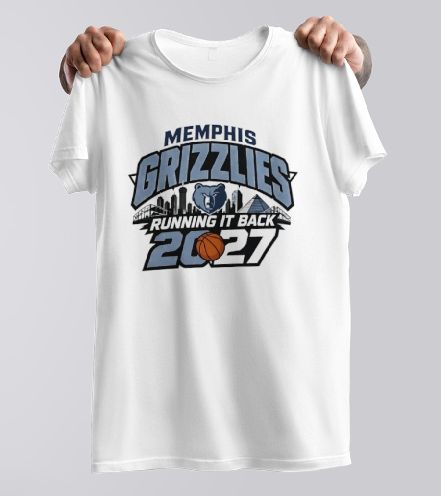 Memphis Grizzlies Running It Back 2027 Skyline Basketball T-Shirt