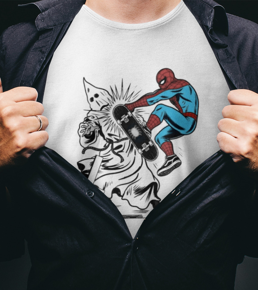 Spider Man Anti Racism Skateboard Pop Culture T-Shirt