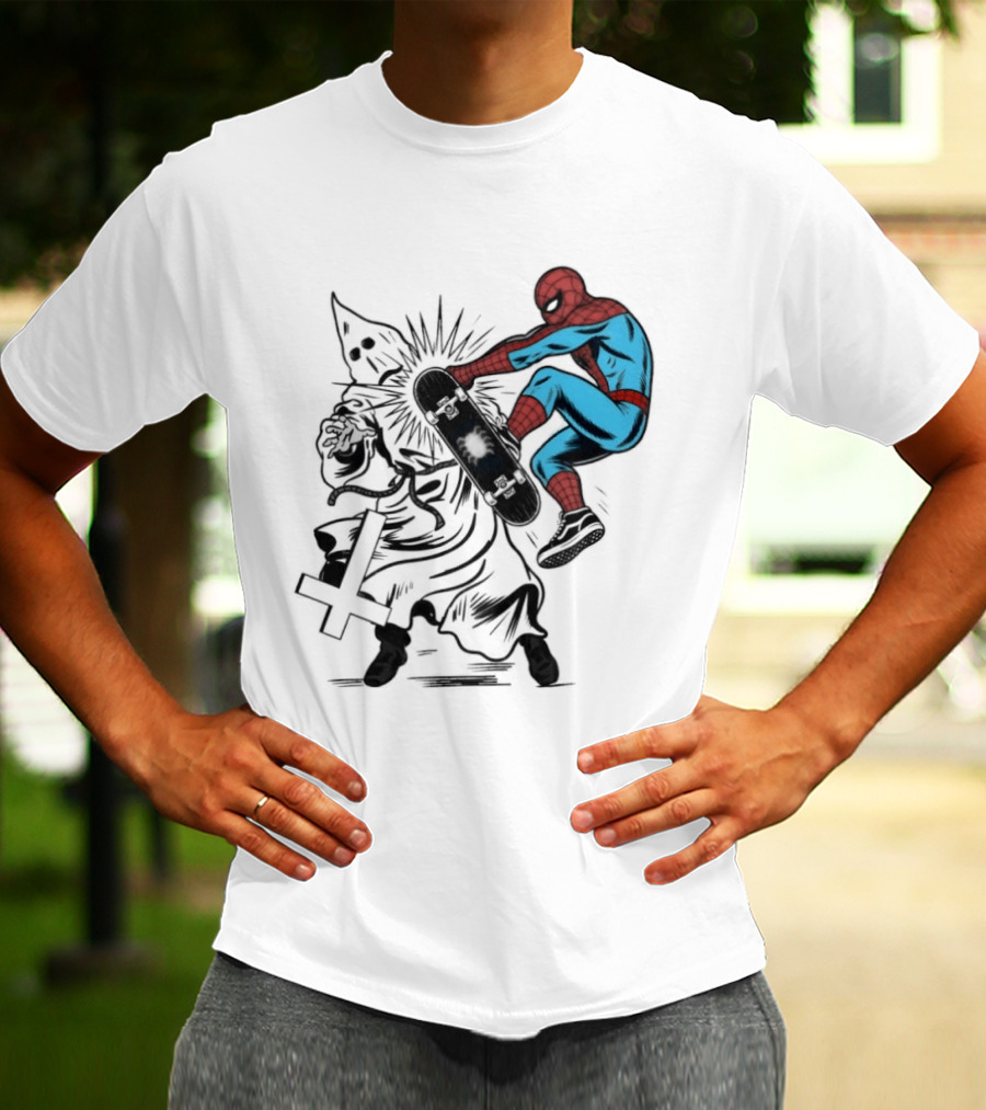 Spider Man Anti Racism Skateboard Pop Culture T-Shirt