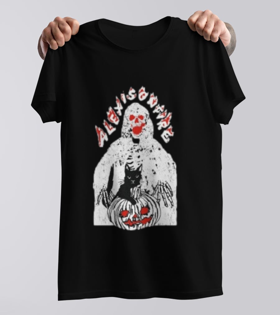 Alexisonfire Halloween Skeleton Cat Pumpkin Strange Things T-Shirt