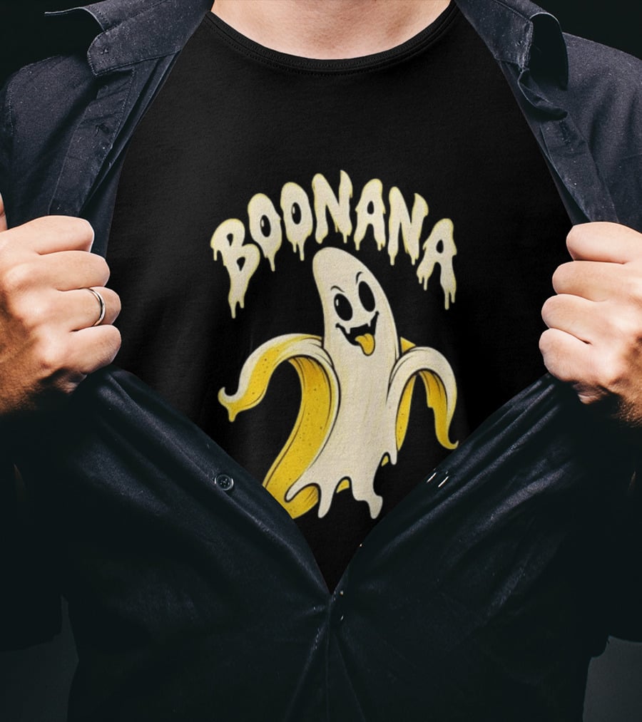 Boonana Spooky Ghost Pun Halloween Banana T-Shirt