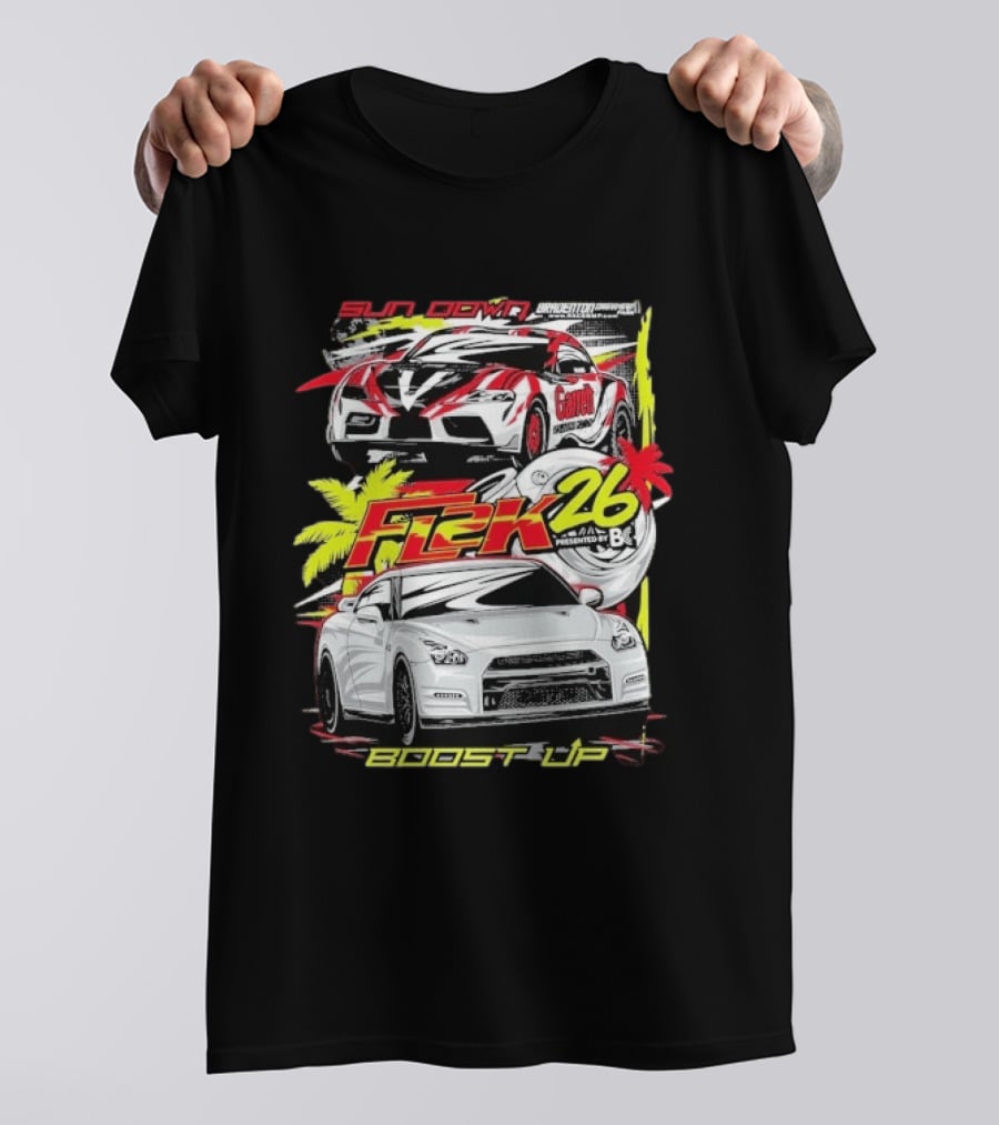 Cleetus McFarland Sun Down Boost Up Import FL2K26 Presented By BC Racing T-Shirt