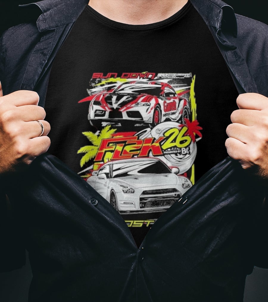 Cleetus McFarland Sun Down Boost Up Import FL2K26 Presented By BC Racing T-Shirt