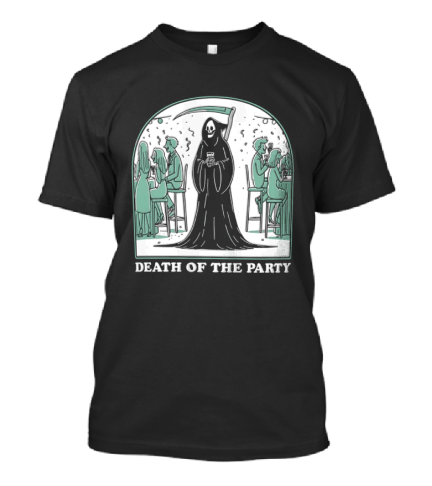 Death Of The Party Grim Reaper Halloween Gathering T-Shirt