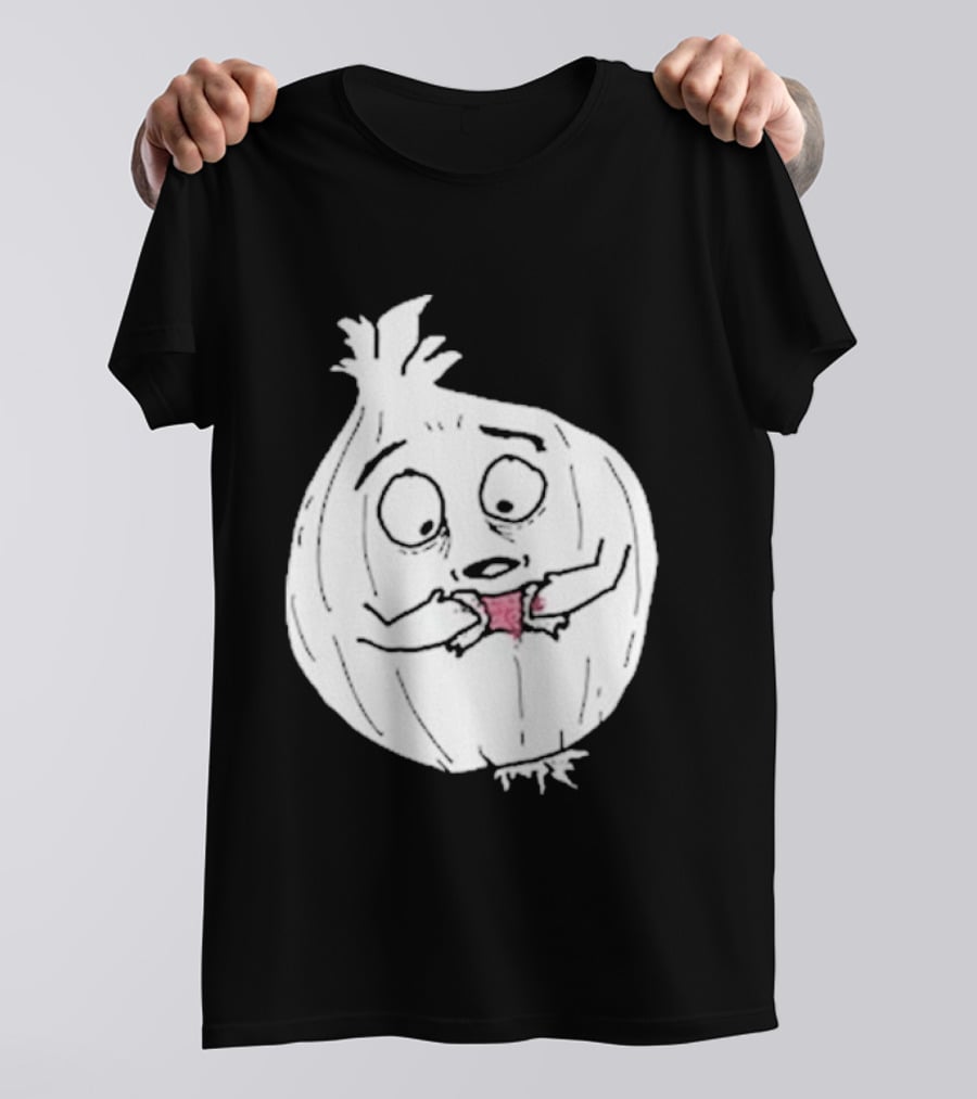 Garlic Shrinkage Funny Cartoon Onion T-Shirt