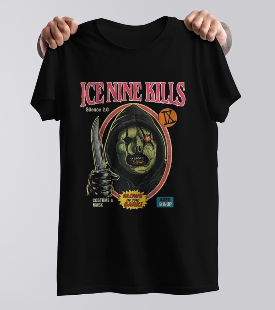 Ice Nine Kills Silence 2.0 Mask Costume Glows In The Dark Ages 9 And Up T-Shirt