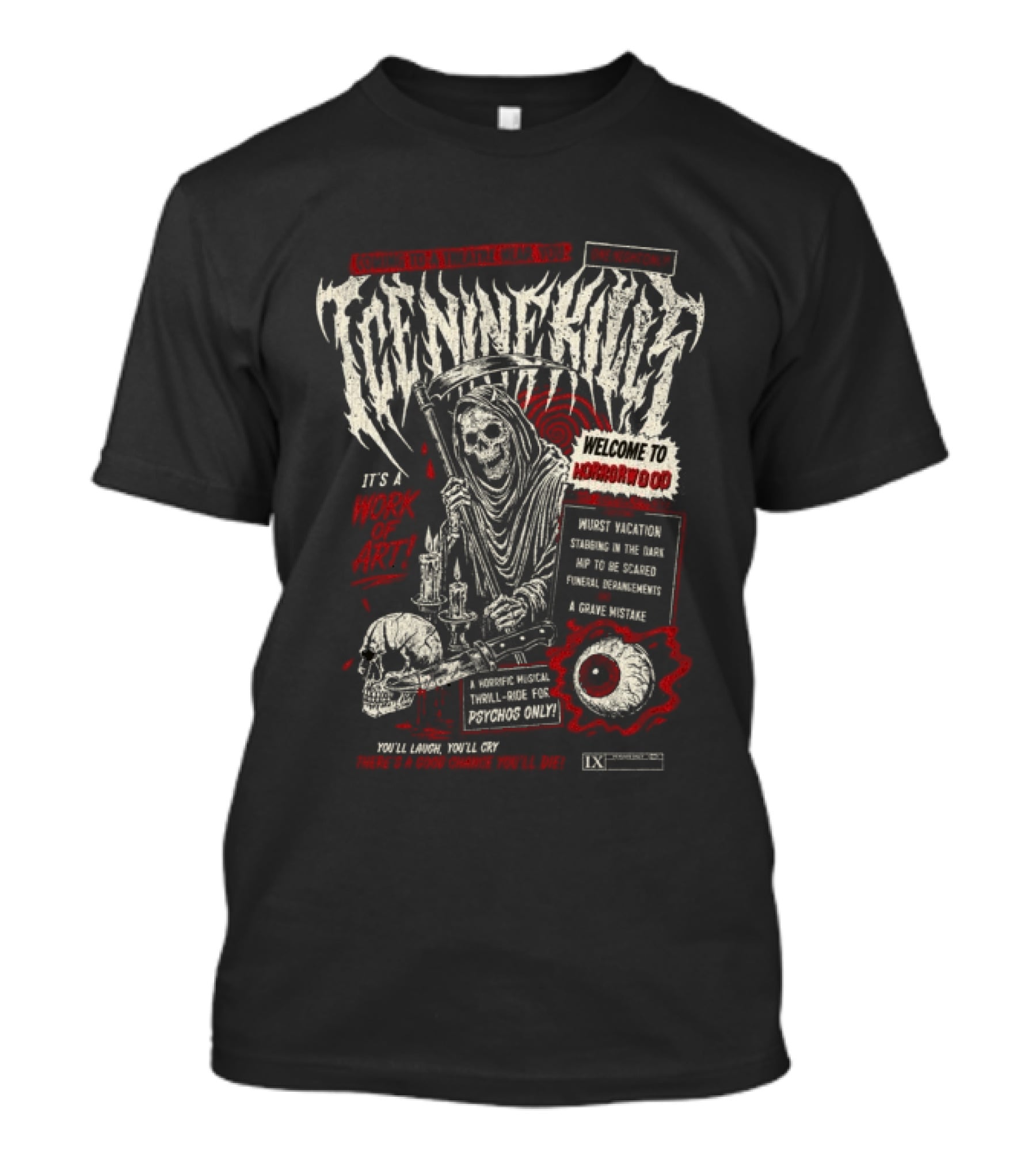 Ice Nine Kills Welcome To Horrorwood Tour With Skeleton And Skull T-Shirt