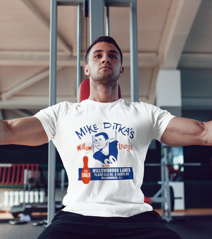 Mike Ditka's Willow Lounge Northwest Highway Chicago Retro Blue And Orange Appeal T-Shirt