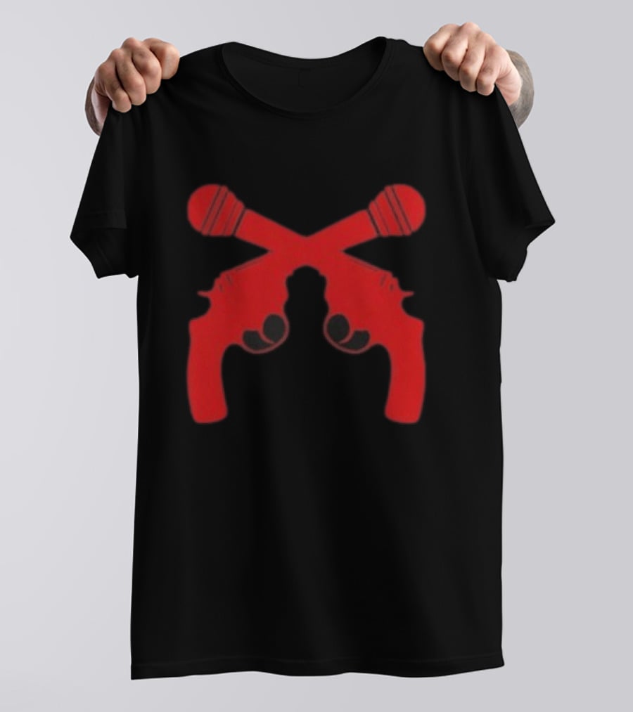 Kill Tony Ask Me About My Big Joke Book Microphones Crossed With Guns T-Shirt