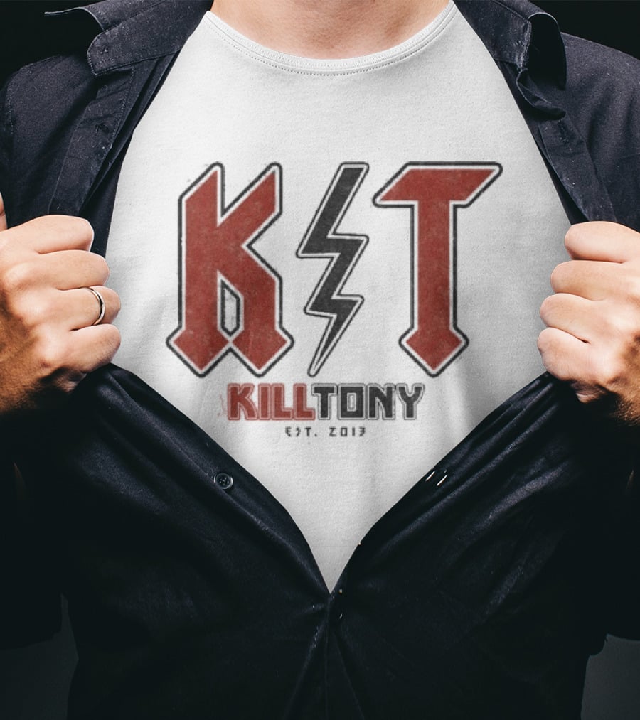 Kill Tony KT Est 2013 Lightning Bolt Logo Red Black T-Shirt