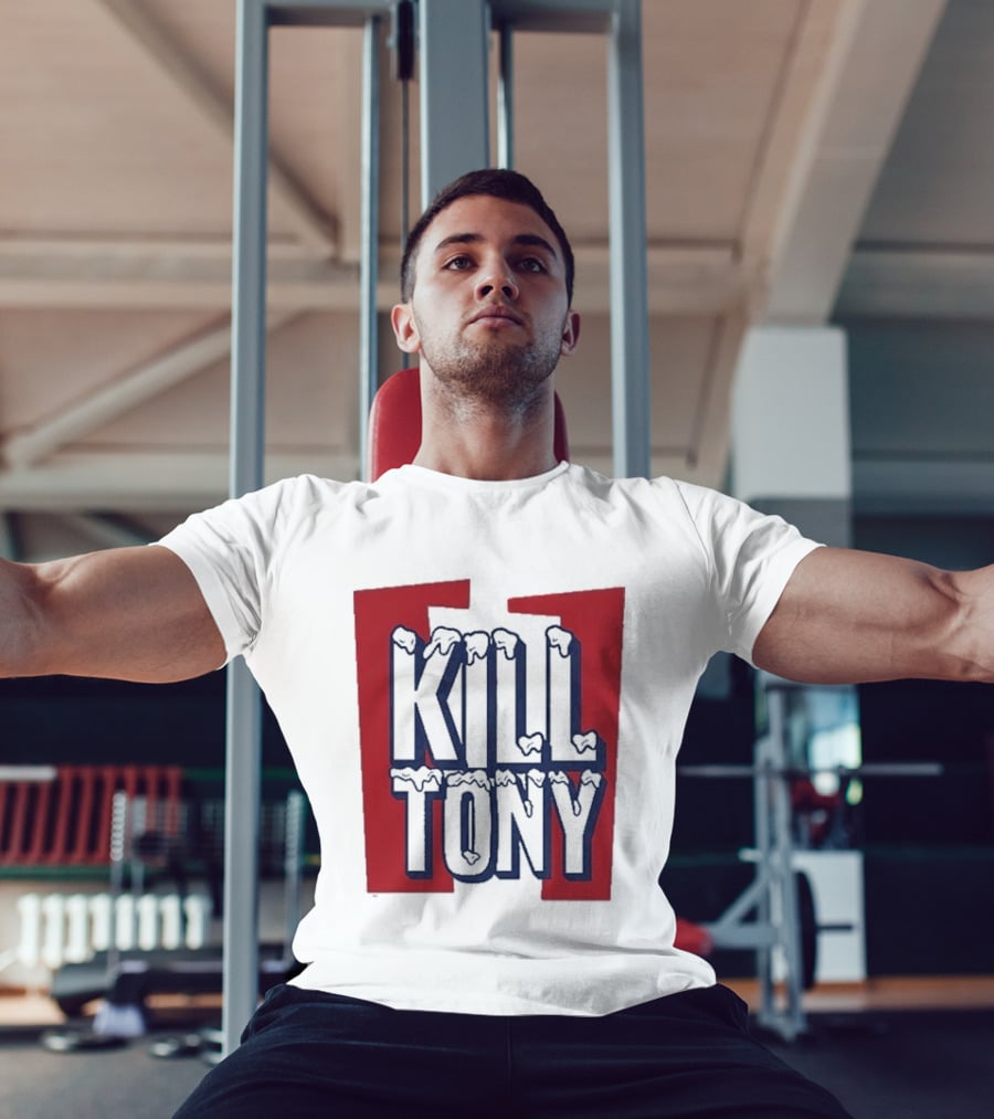 Kill Tony Ice Text Block Style With Red T-Shirt