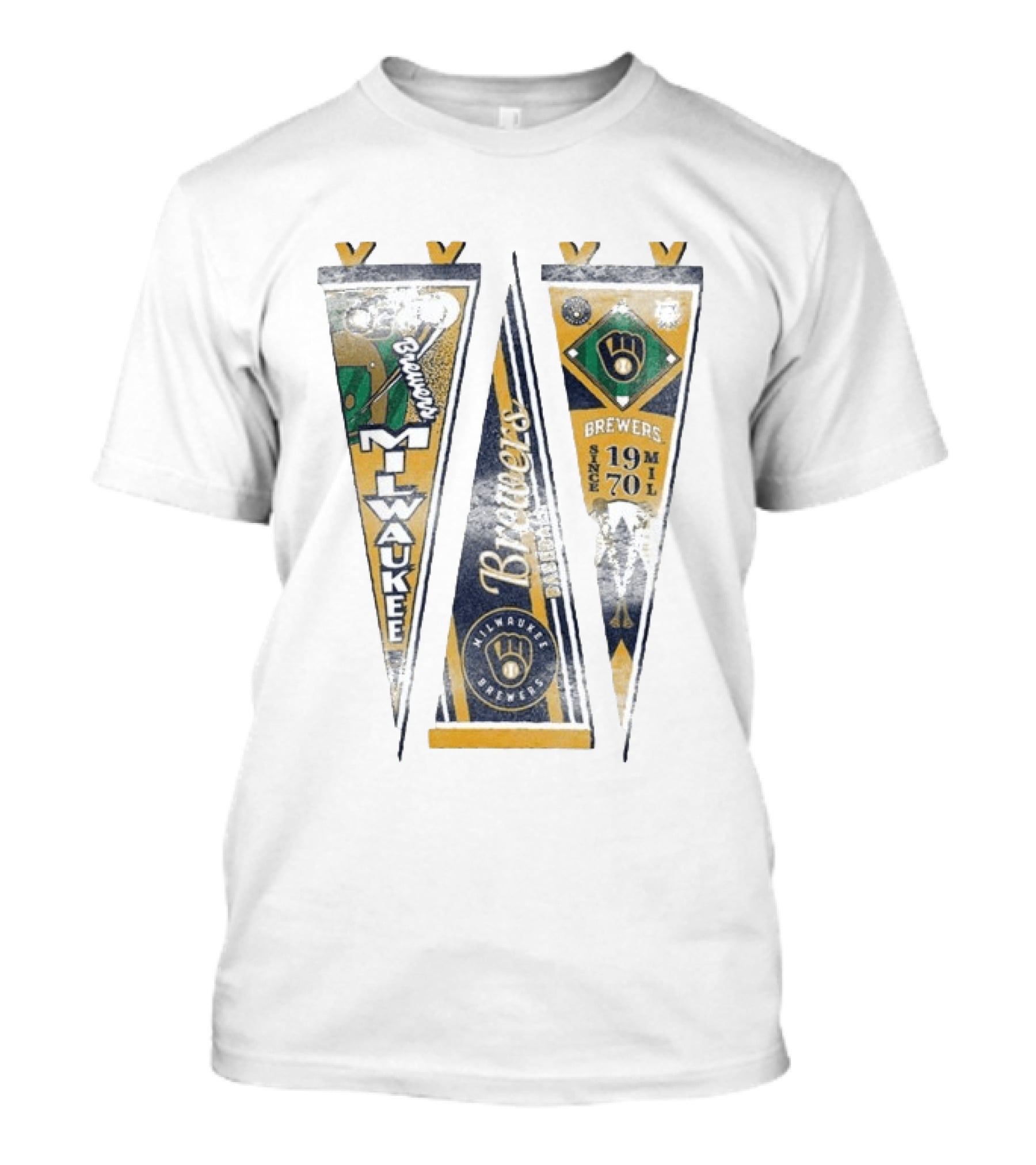 Milwaukee Brewers Pennants Since 1970 Victory Brewers T-Shirt