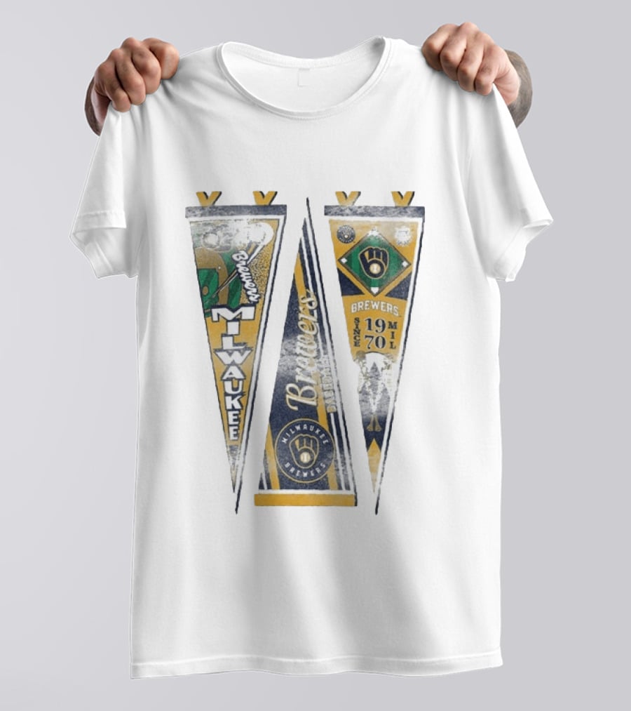Milwaukee Brewers Pennants Since 1970 Victory Brewers T-Shirt