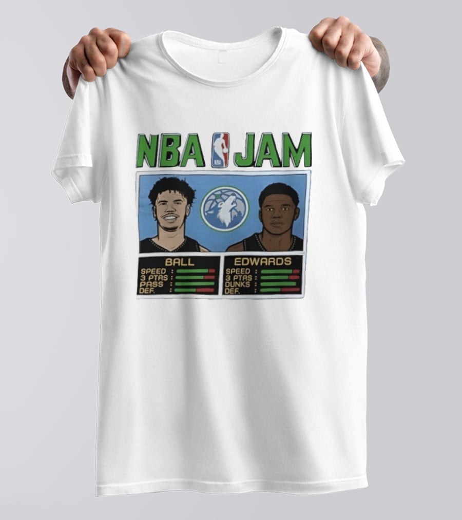 NBA Jam Minnesota Timberwolves LaMelo Ball Anthony Edwards T-Shirt