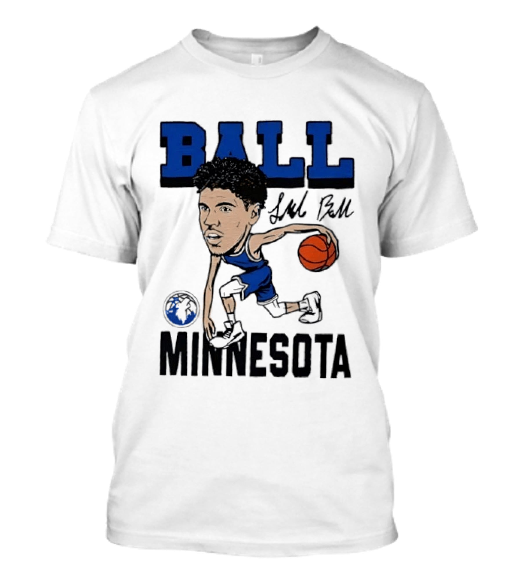 Minnesota Timberwolves LaMelo Ball Basketball Caricature T-Shirt