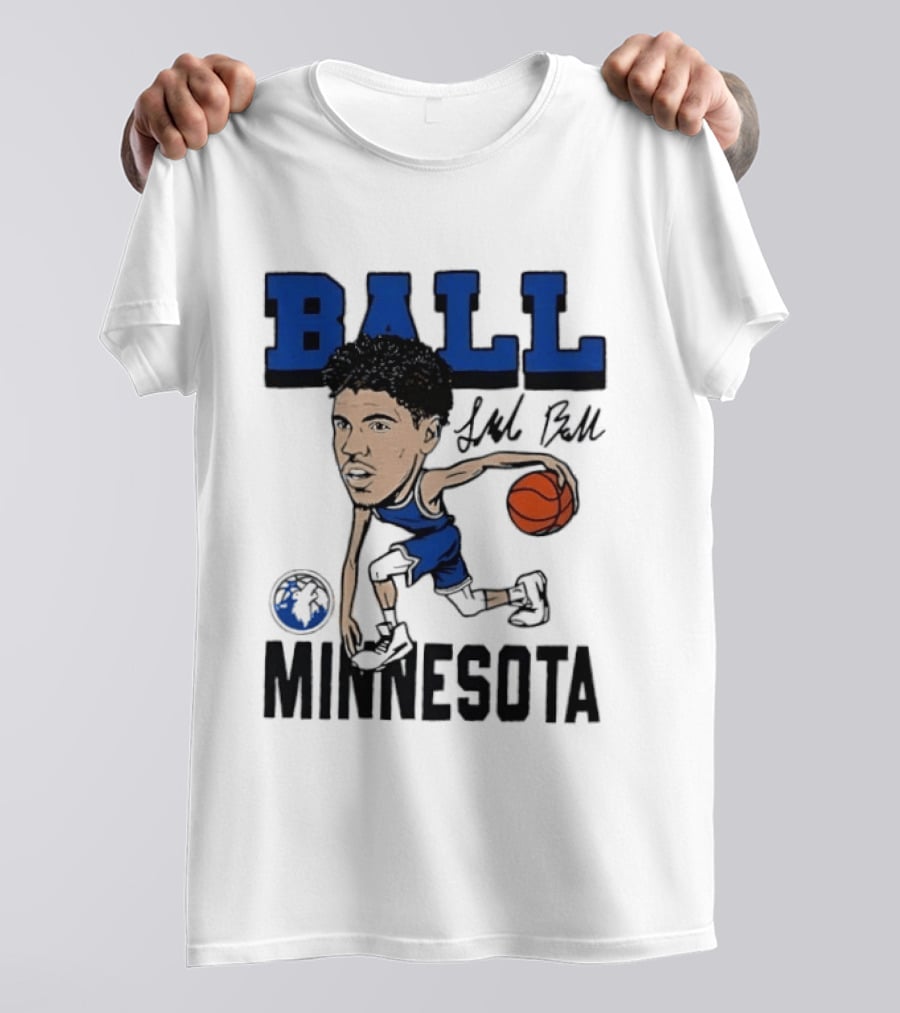 Minnesota Timberwolves LaMelo Ball Basketball Caricature T-Shirt