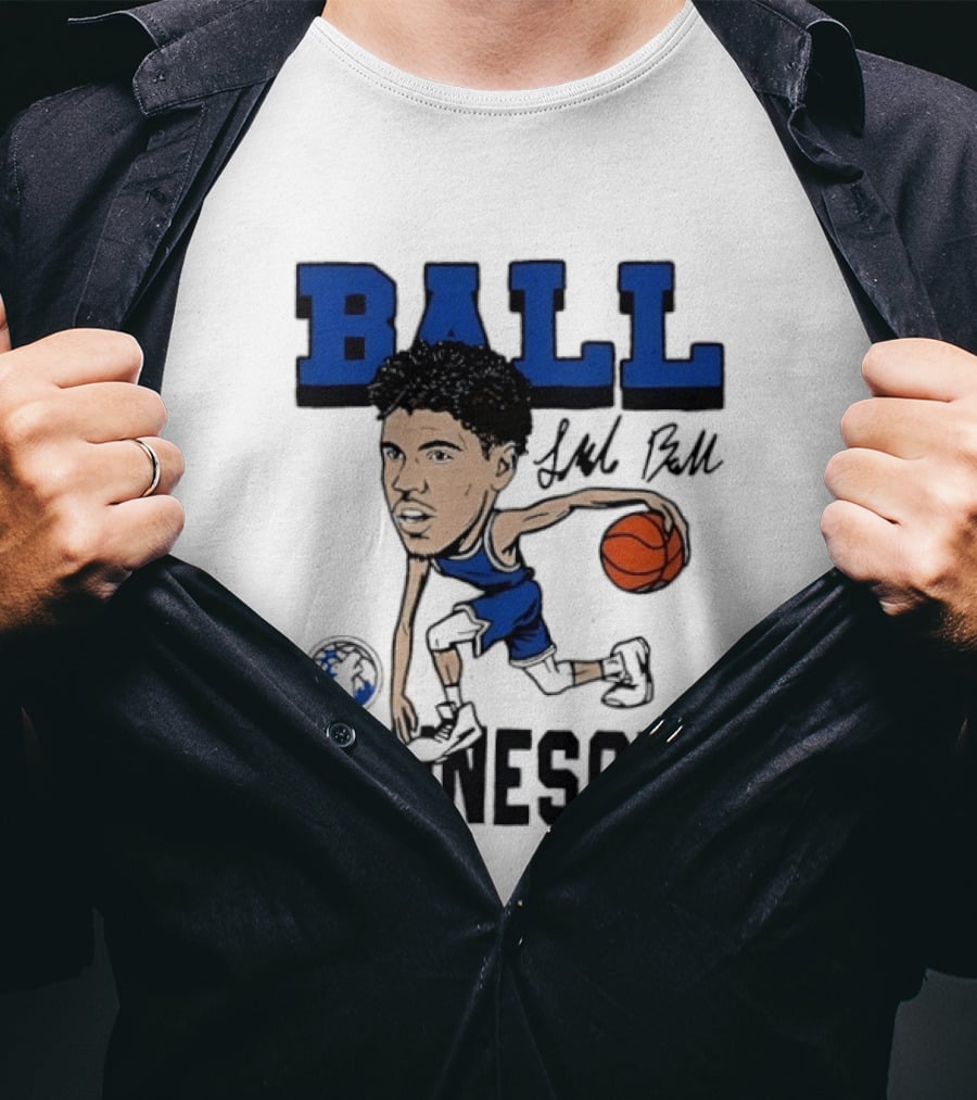 Minnesota Timberwolves LaMelo Ball Basketball Caricature T-Shirt