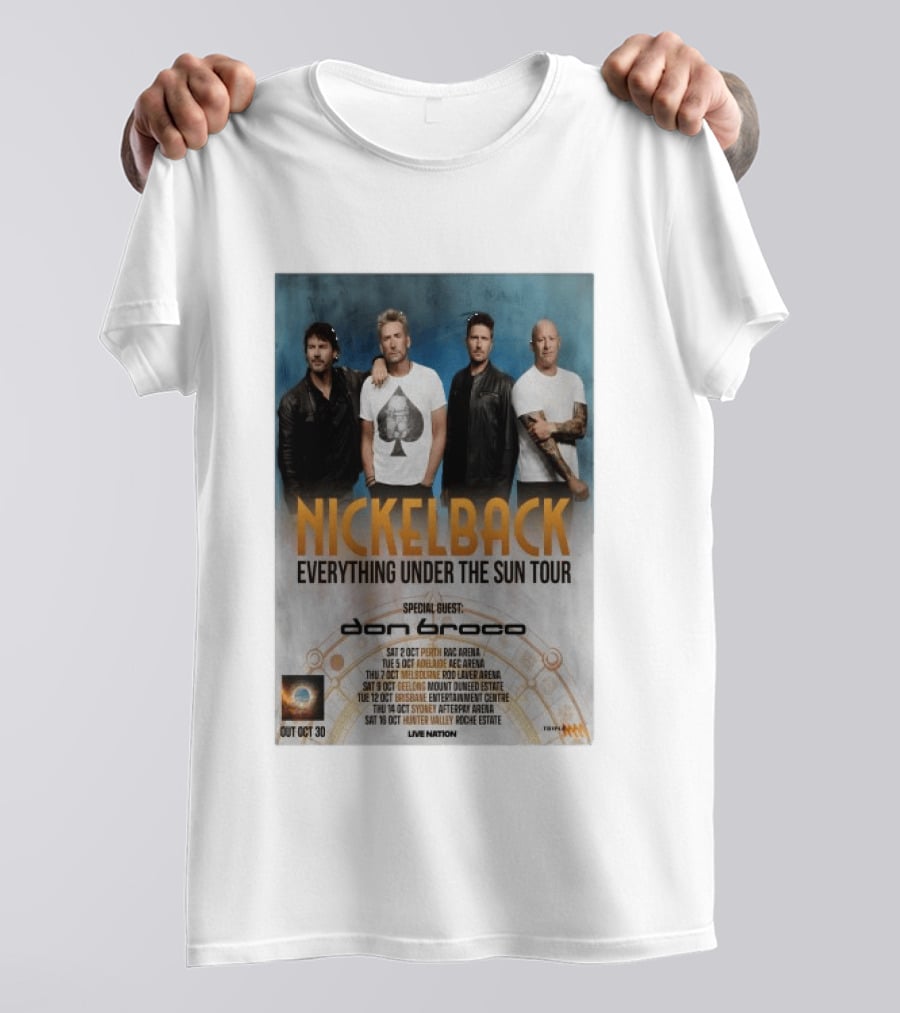 Nickelback October 2026 Everything Under The Sun Tour Dates Featuring Don Broco T-Shirt