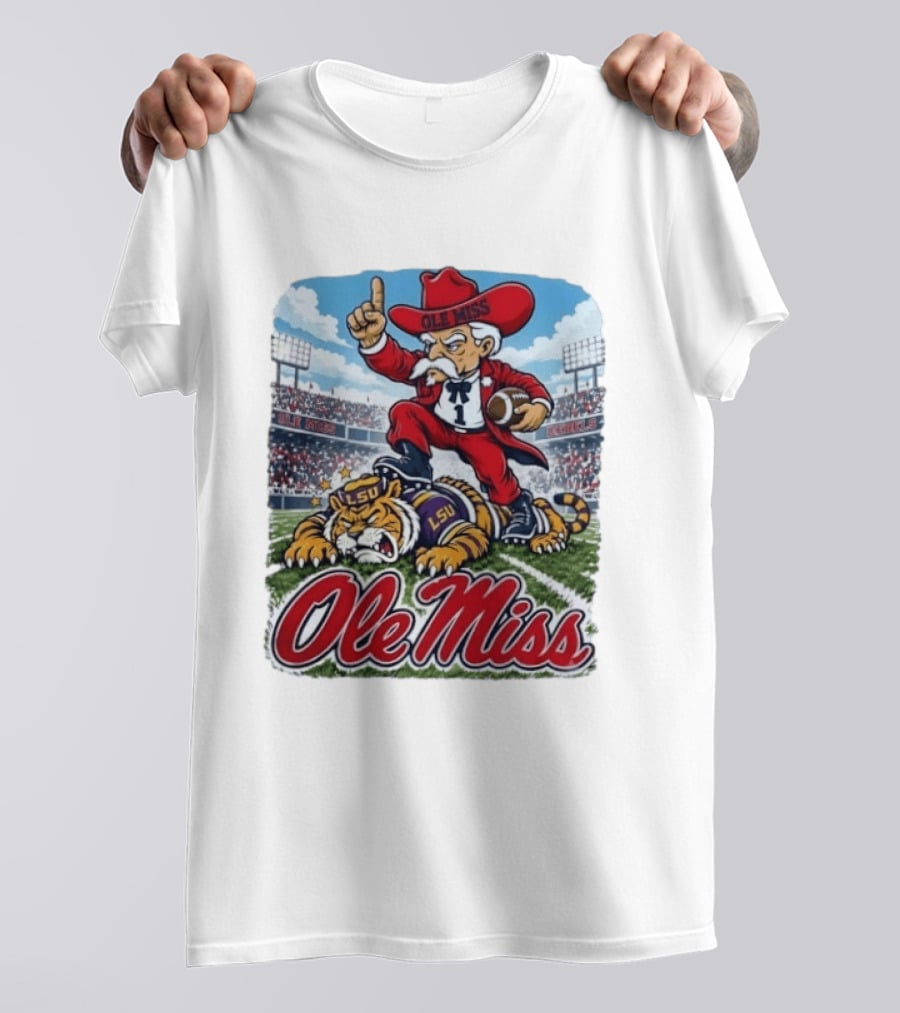 Ole Miss Rebels Triumph Over LSU Tigers Vintage Football Rivalry 2026 T-Shirt