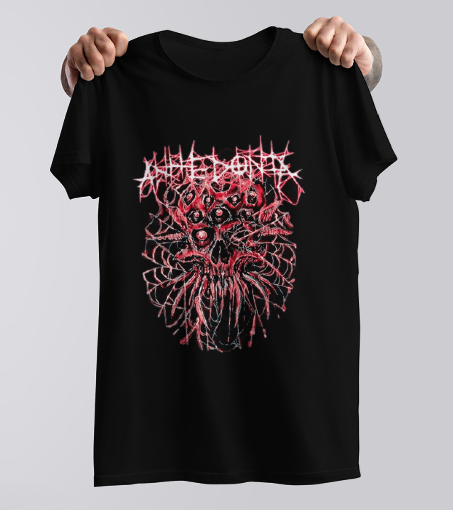 Anhedoniadigital313 Anhedonia Arachnid Skull Web T-Shirt