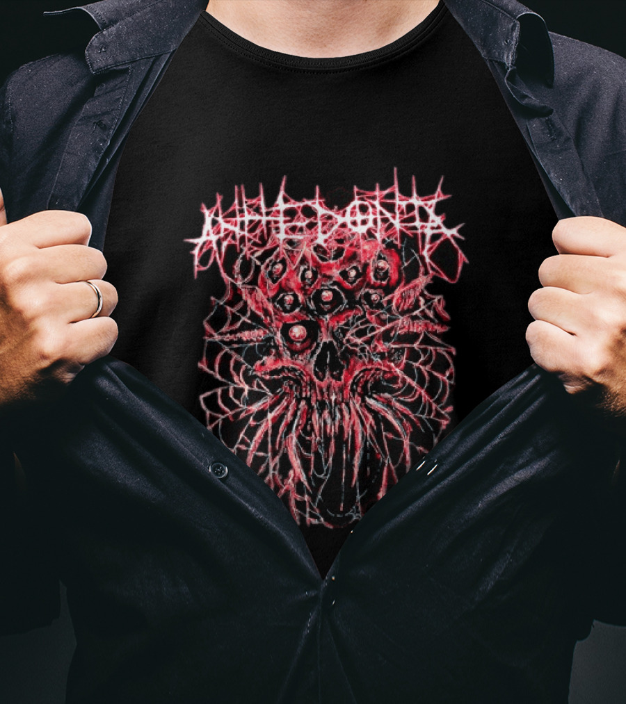 Anhedoniadigital313 Anhedonia Arachnid Skull Web T-Shirt