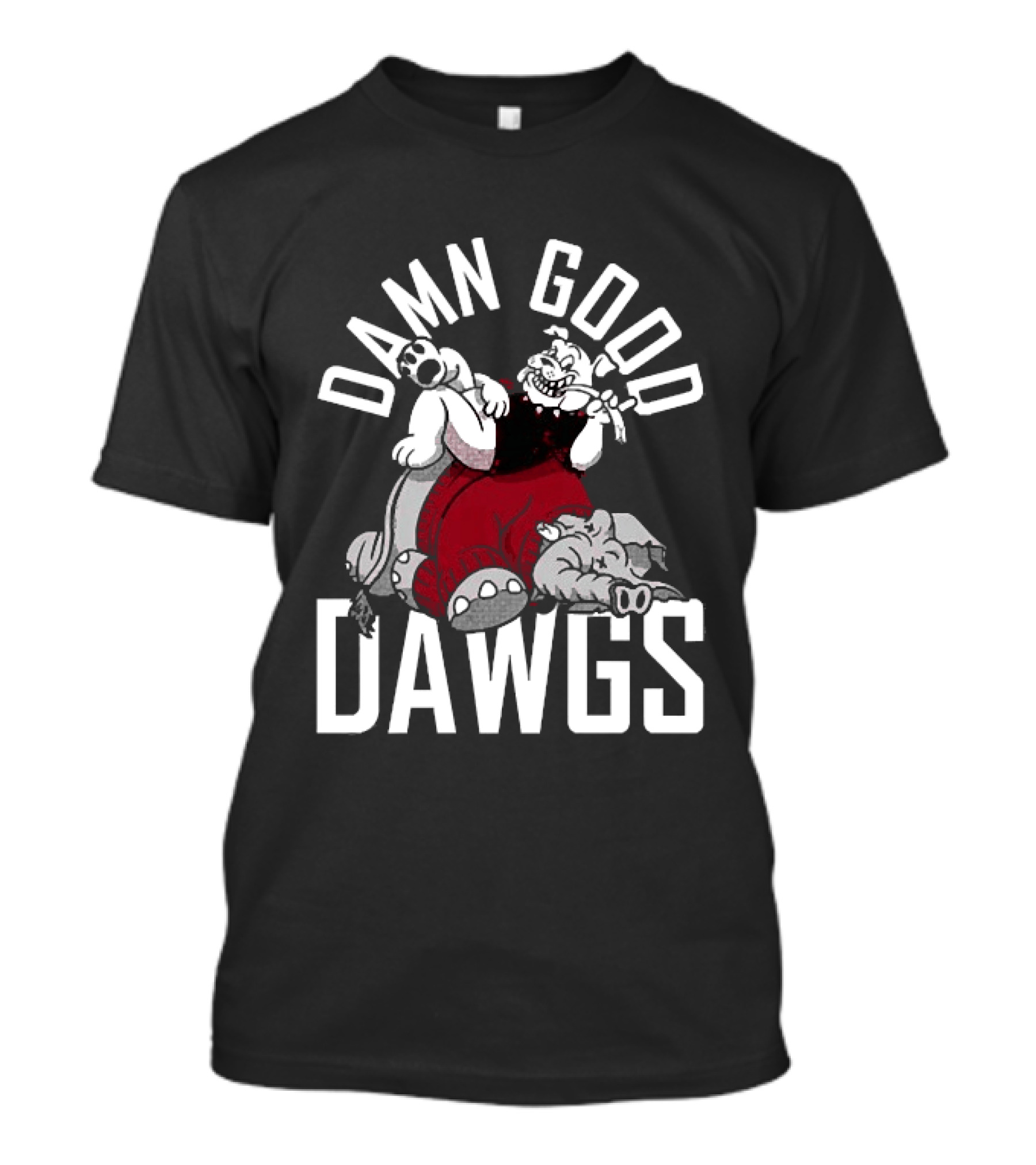 Georgia Bulldogs Damn Good Dawgs Alabama Crimson Tide Rivals Cartoon T-Shirt