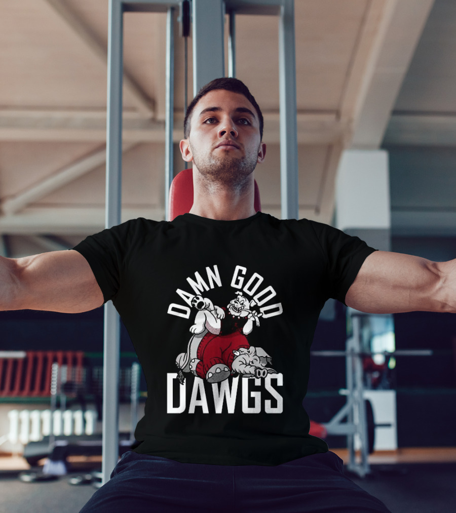 Georgia Bulldogs Damn Good Dawgs Alabama Crimson Tide Rivals Cartoon T-Shirt