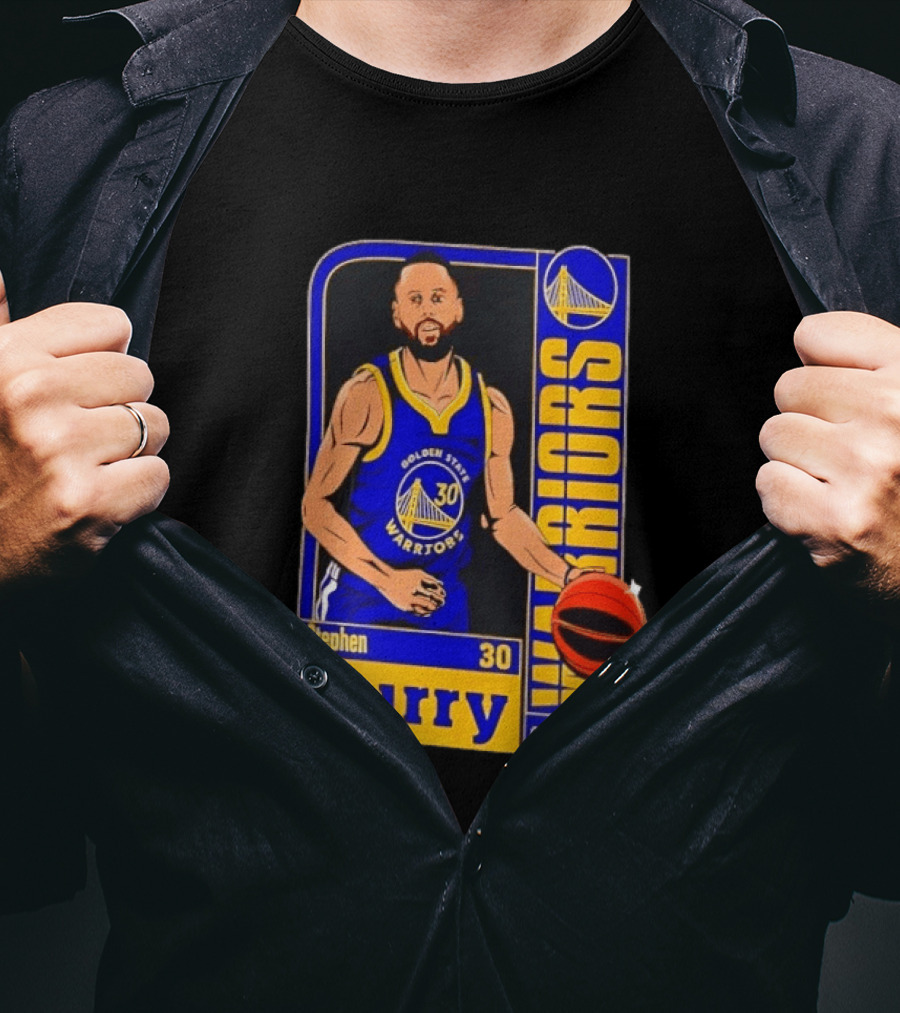 Golden State Warriors Stephen Curry 30 NBA Basketball Card 2026 T-Shirt
