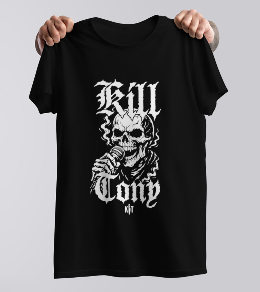 Kill Tony Skull Microphone Gothic Style Iconography T-Shirt