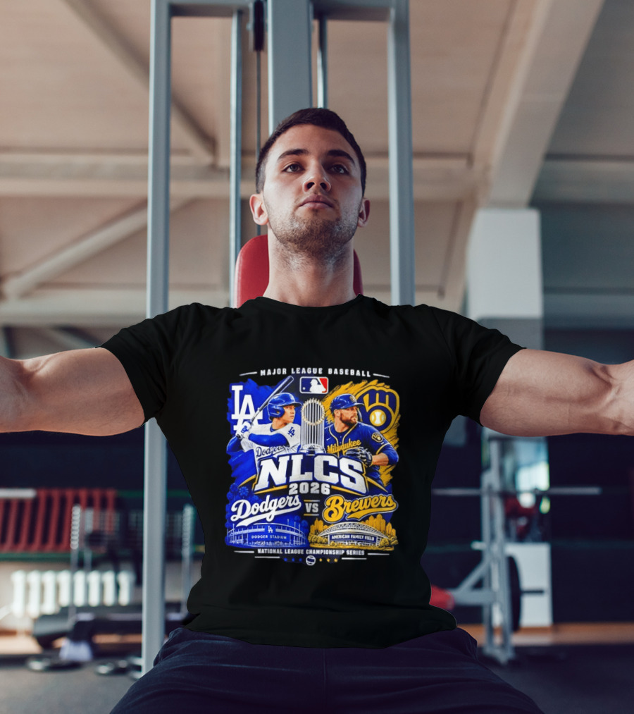 2026 NLCS Los Angeles Dodgers Vs Milwaukee Brewers Matchup At Dodger Stadium And American Family Field T-Shirt