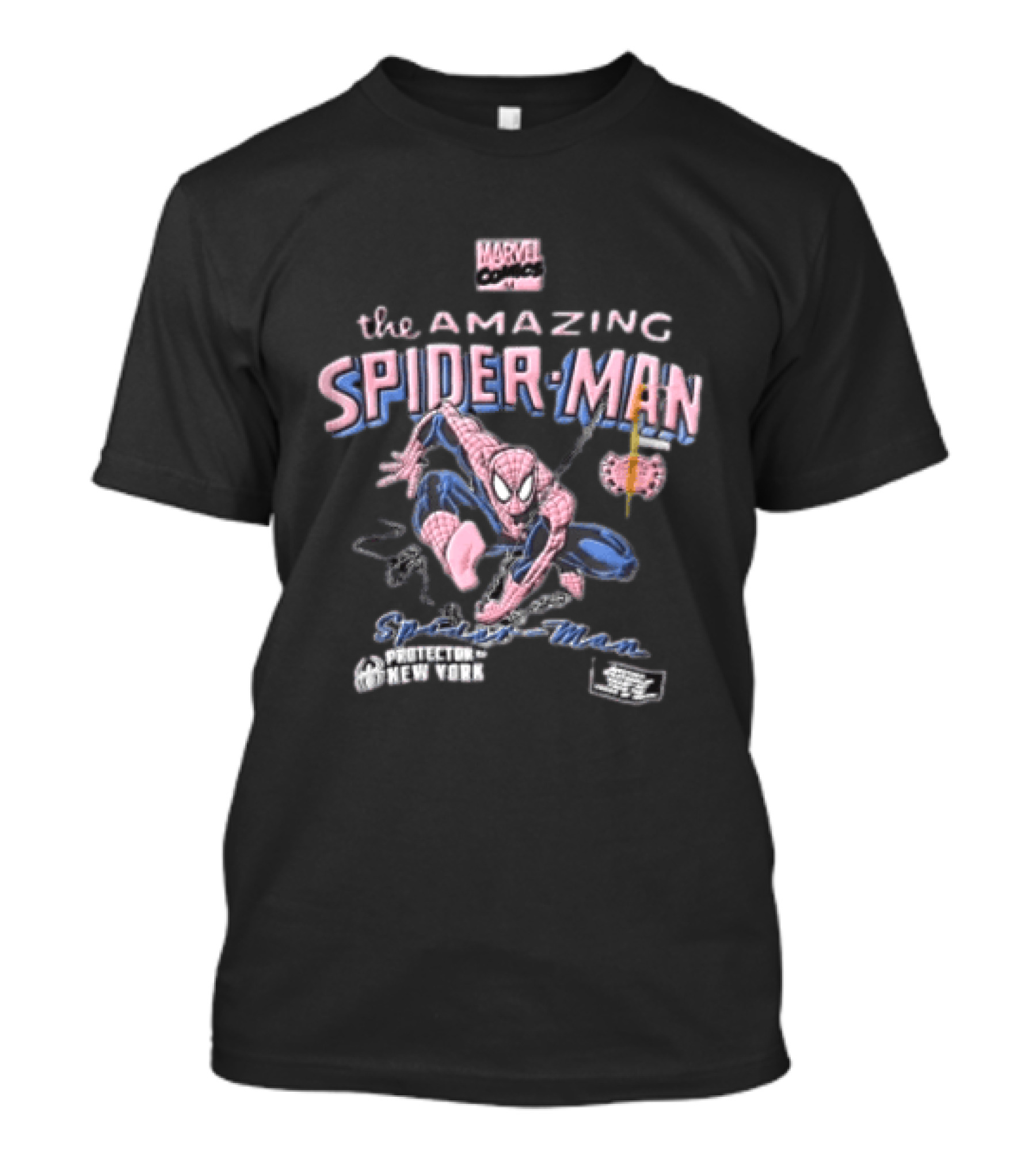 Marvel Comics The Amazing Spider Man Protector Of New York Swinging Action Adventure T-Shirt