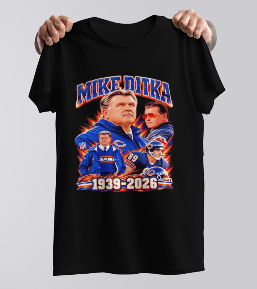 Mike Ditka Chicago Bears NFL Coach Legacy 1939 2026 T-Shirt